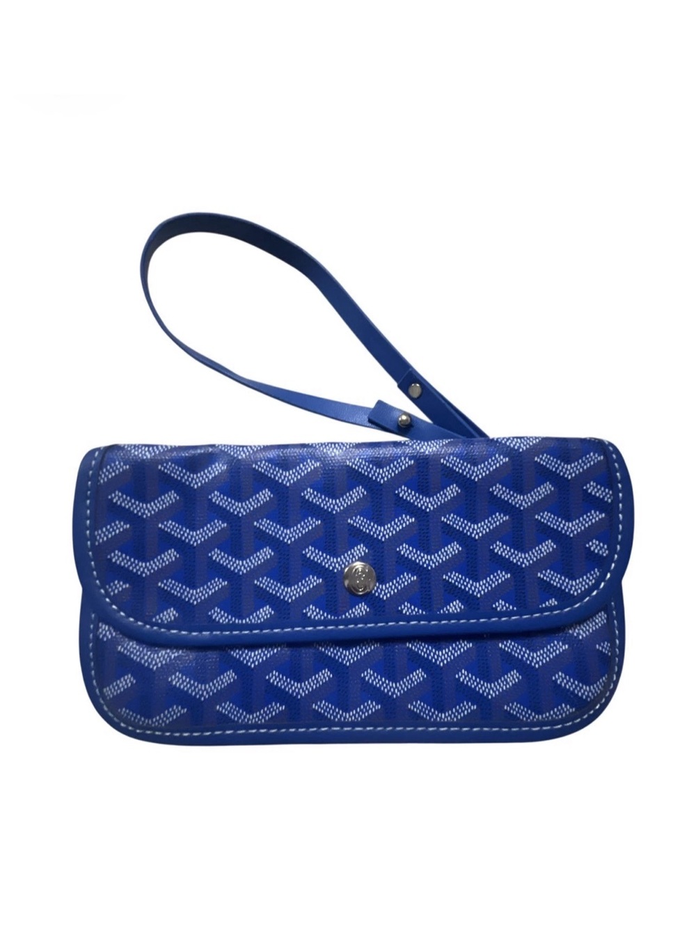 Blue Chevron Printed Pouch / Wristlet
